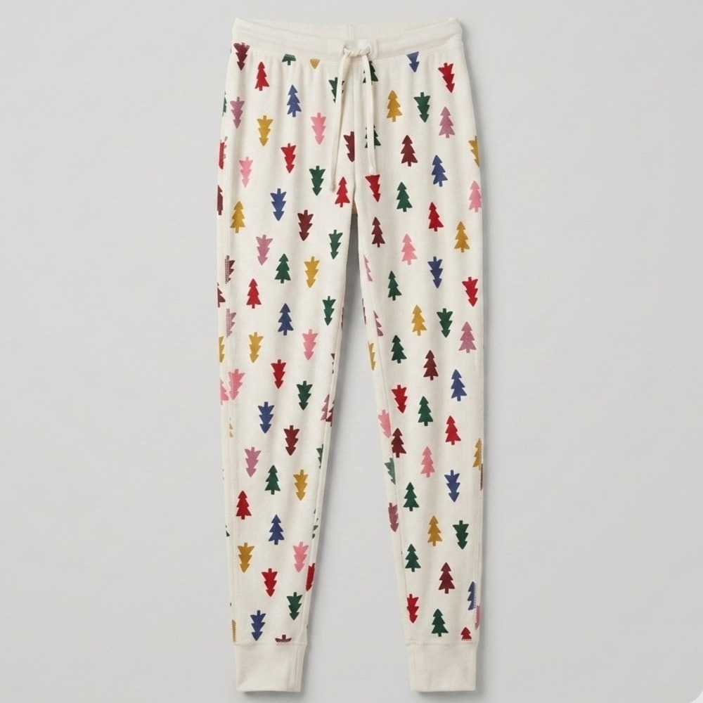 Hanna Andersson Women XS Organic Cotton Pajama Pants Multi Color Christmas Trees